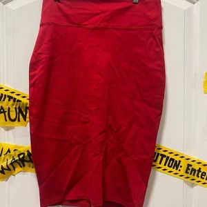 HYBRID & COMPANY RED PENCIL SKIRT MEDIUM